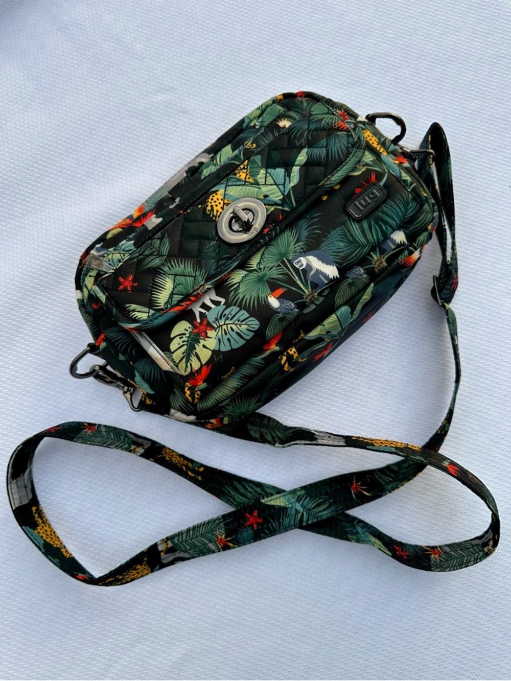 Lug Switch Convertible Crossbody Bag Wildlife Black Jungle Print